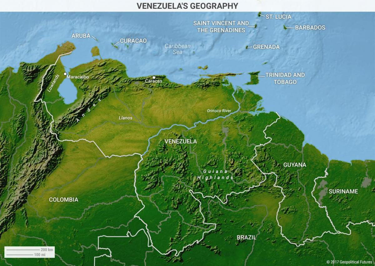 mapie geografii Wenezuela 