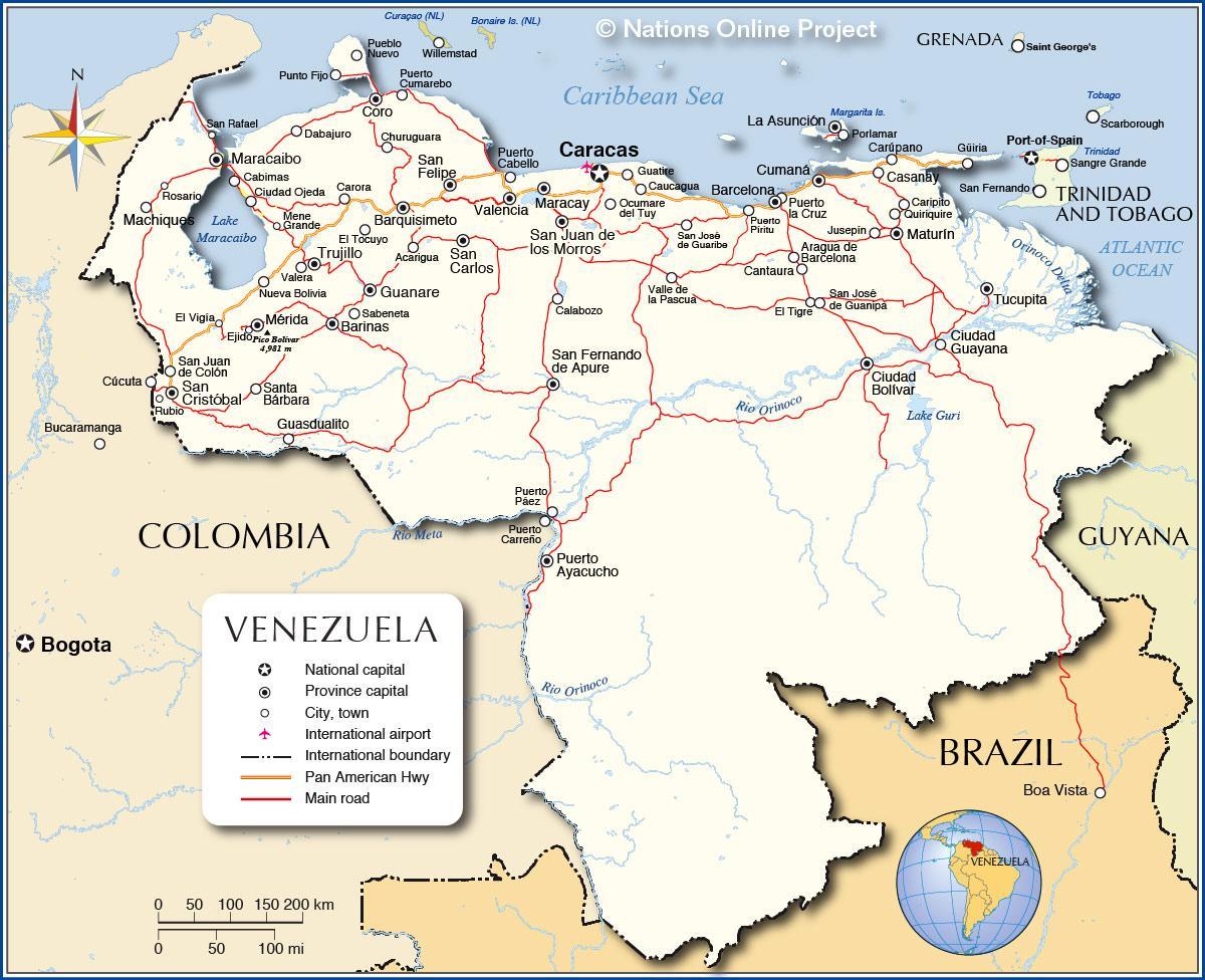 szczegółowa mapa Wenezueli
