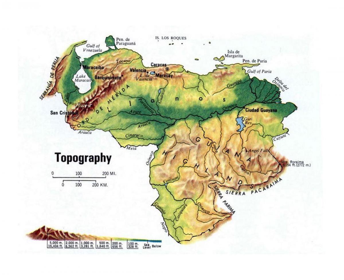 mapa topograficzna Wenezuela
