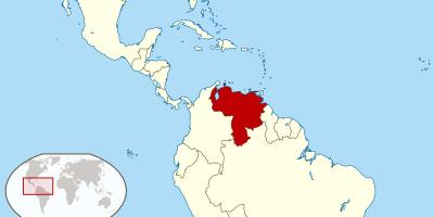 Wenezuela na mapie Ameryki Południowej