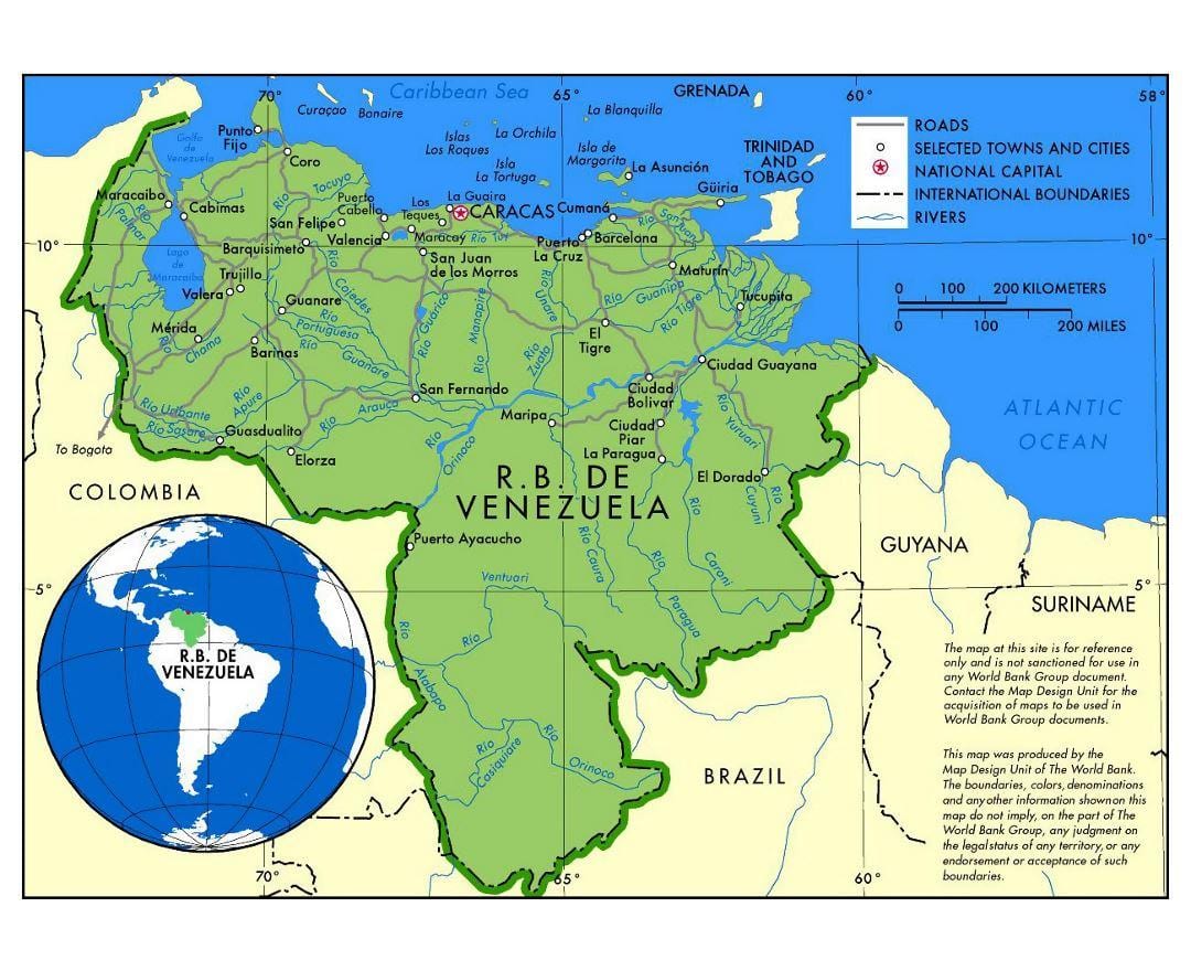 mapa mapie Wenezueli