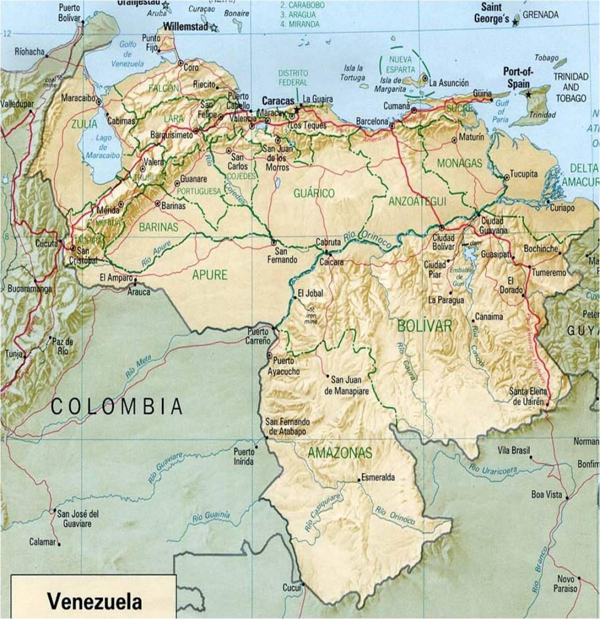 mapa rzeki Wenezueli 