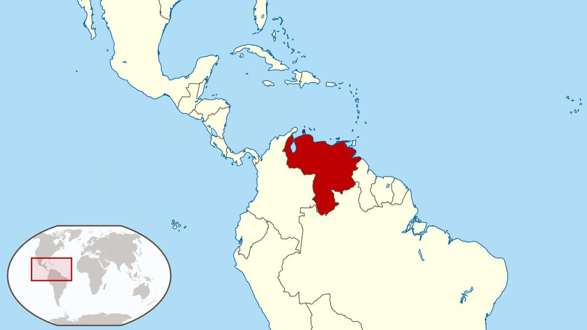Wenezuela na mapie Ameryki Południowej