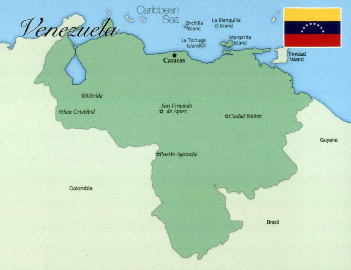mapa Wenezueli z miastami
