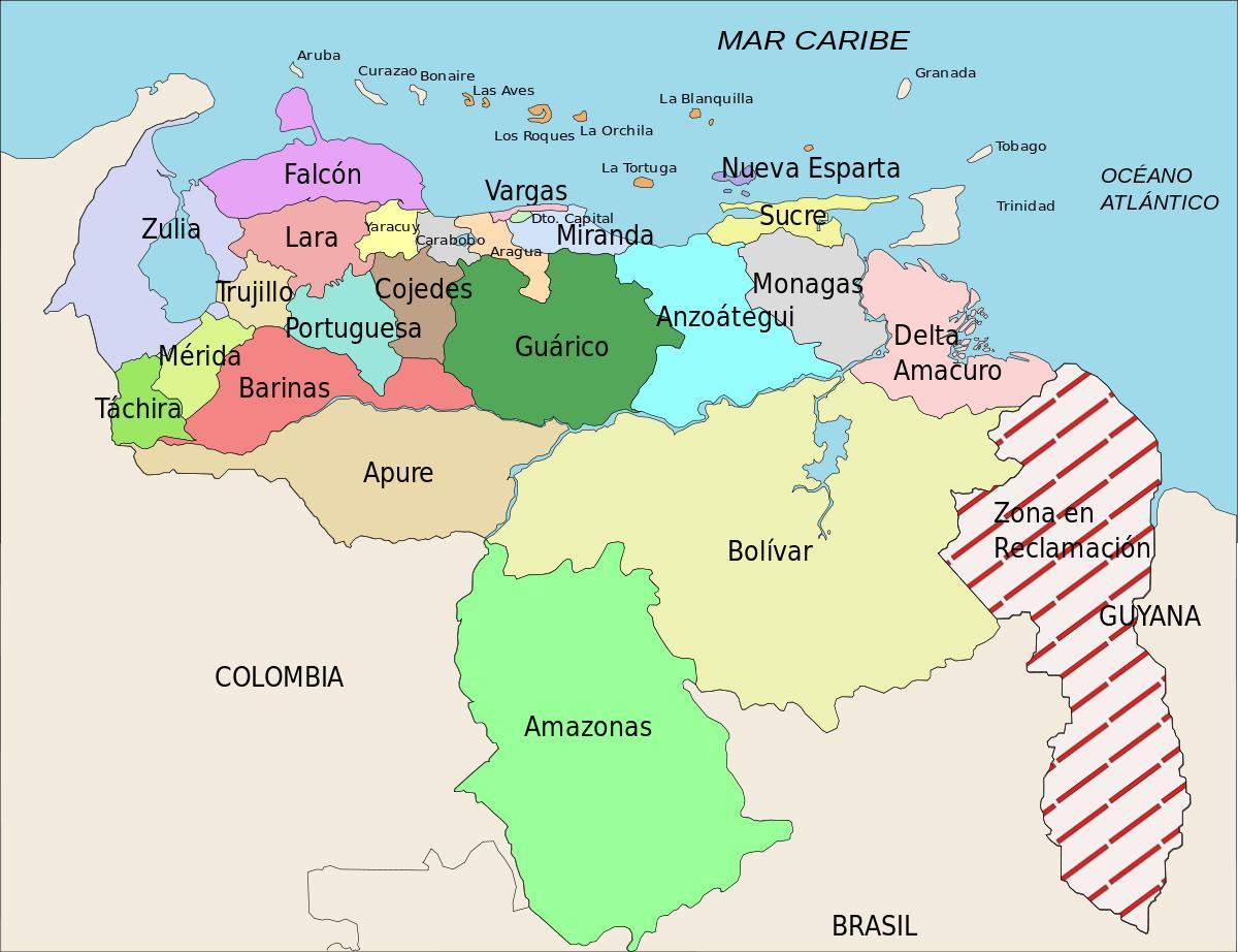 mapa Wenezueli państw