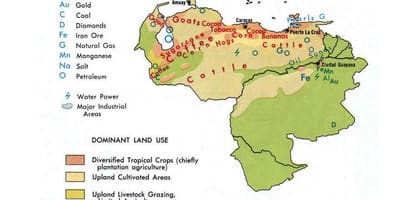 Mapa Wenezuela zasoby naturalne