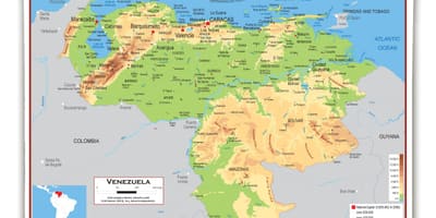 Mapa wysokości Wenezuela 